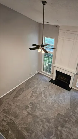 a view of a livingroom with a stove