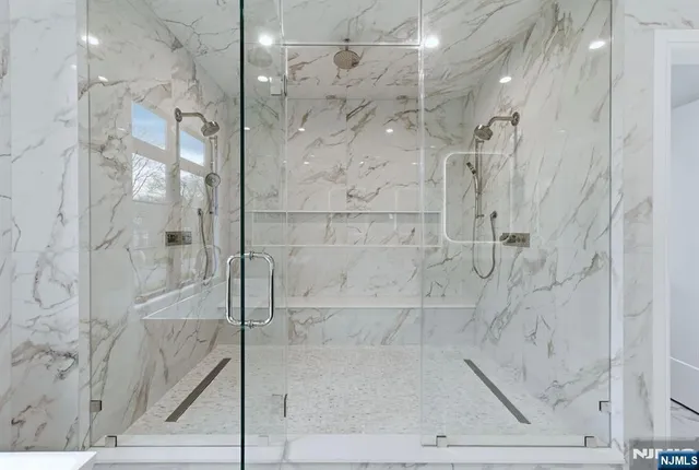 a bathroom with a shower