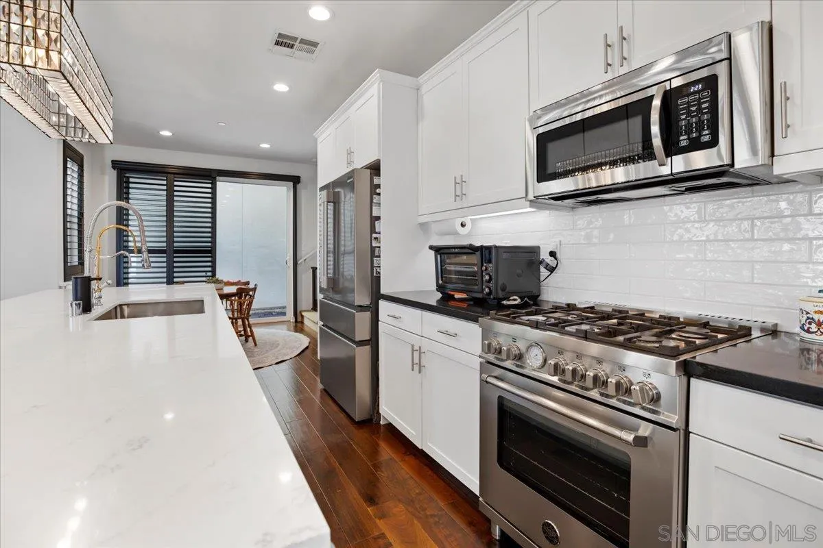 2123 Element Way Chula Vista, CA 91915 - Photo 10 of 42 a kitchen with stainless steel appliances a stove microwave and sink