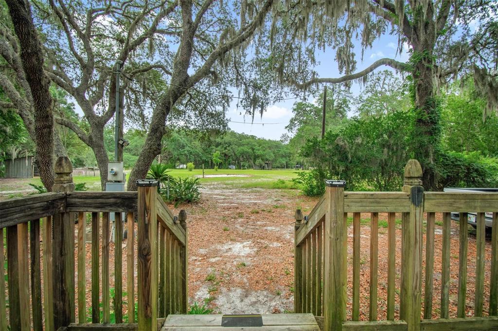 156 Kingfish Road Pomona Park, FL 32181 - Photo 3 of 55 a view of a deck with a trees in the background