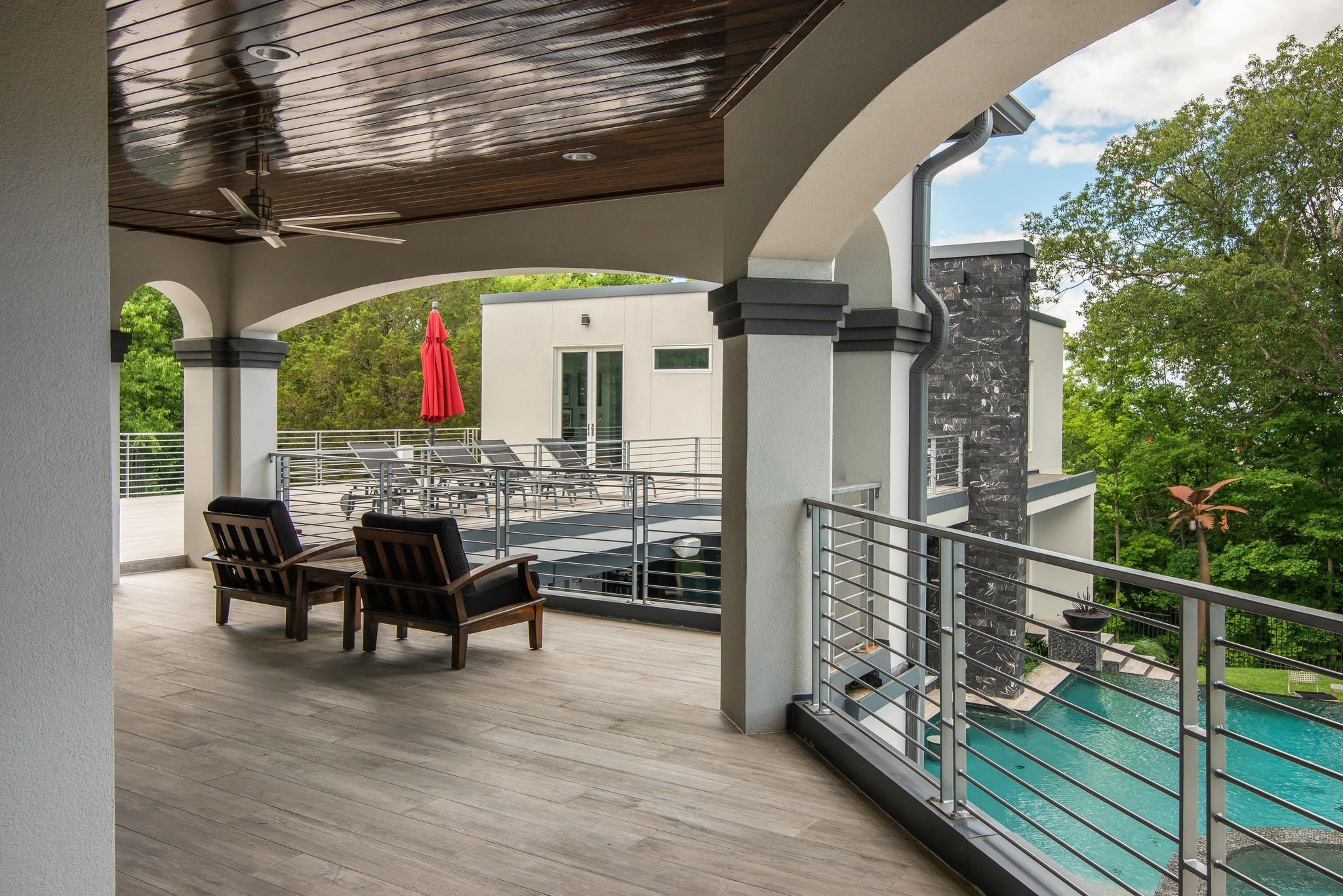 813 Deercrossing Nashville, TN 37220 - Photo 25 of 49 a view of a porch with furniture and a yard