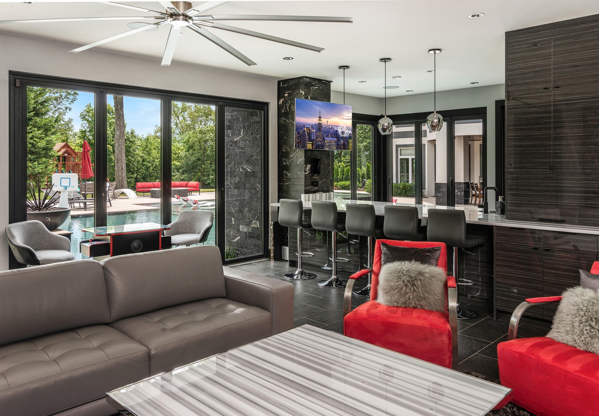 813 Deercrossing Nashville, TN 37220 - Photo 31 of 49 a living room with furniture a floor to ceiling window and outdoor view