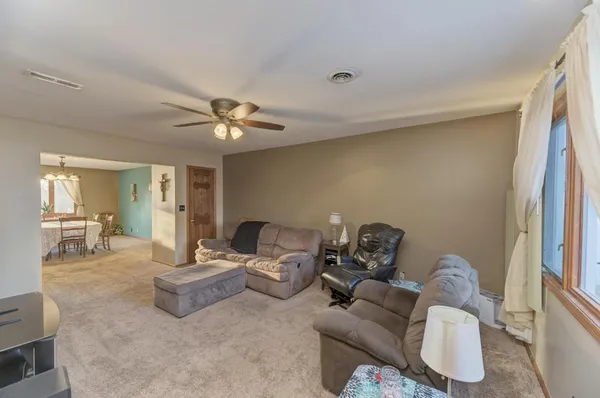 a living room with furniture