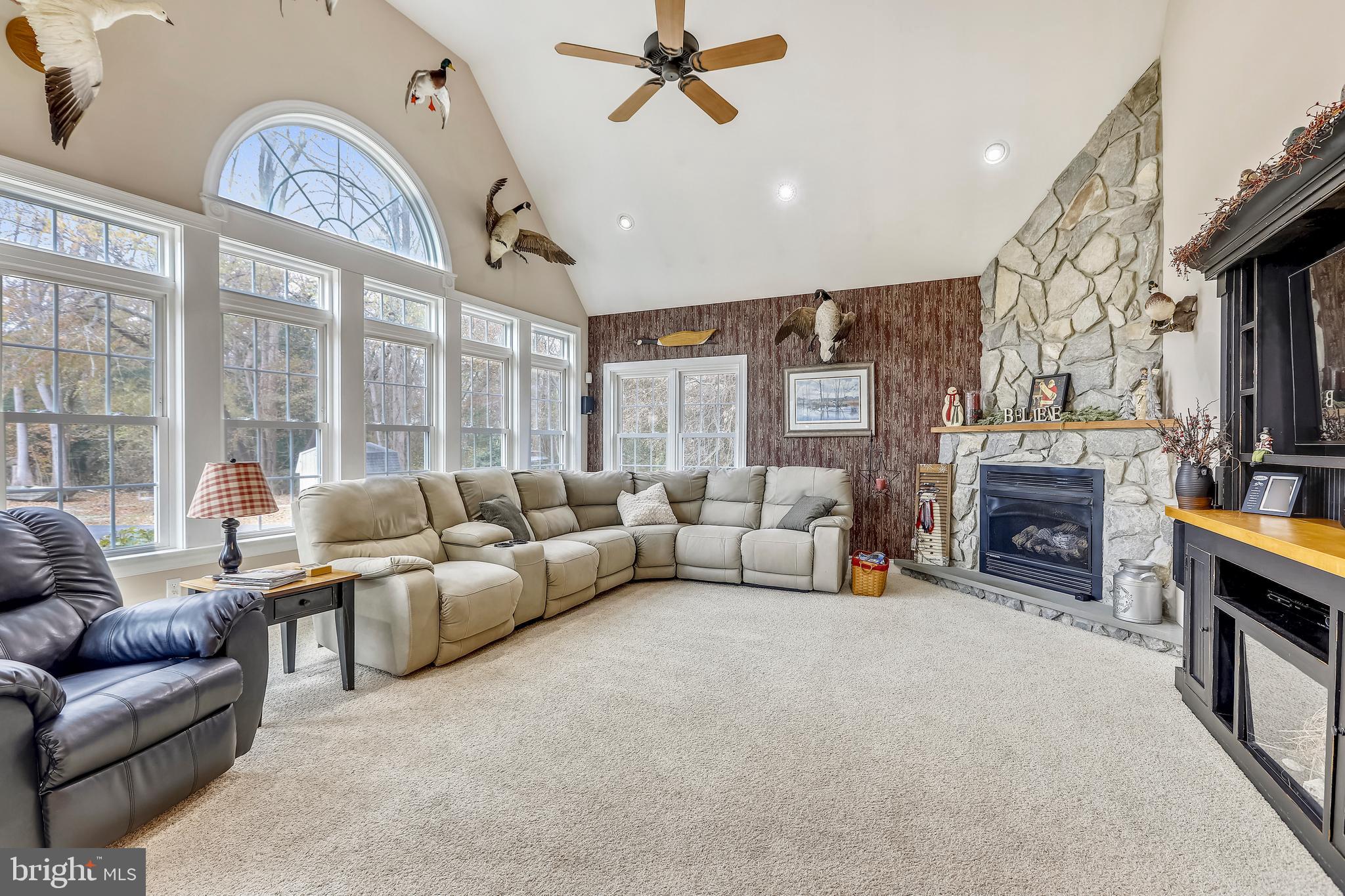 13978 Clarks Lane Ridgely, MD 21660 - Photo 13 of 28 Stone fireplace with Gas insert