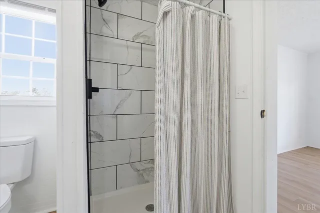 a bathroom with a shower