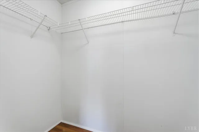 a view of a room with racks on the wall