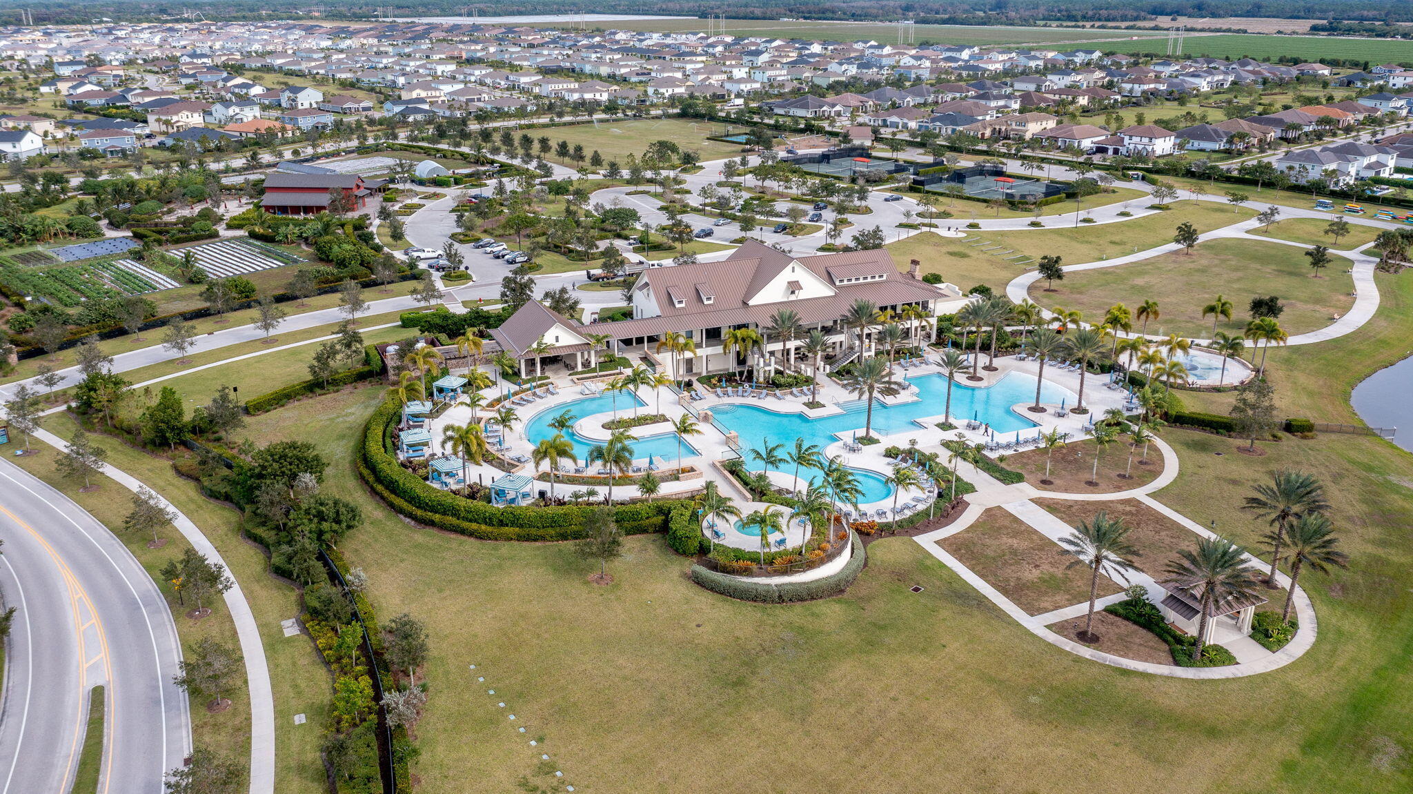 19546 Weathervane Way Loxahatchee, FL 33470 - Photo 62 of 63 an aerial view of a swimming pool with outdoor seating
