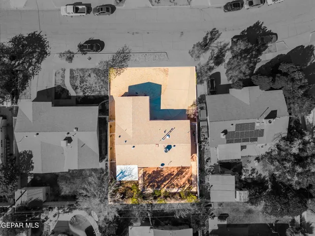 an aerial view of multiple house