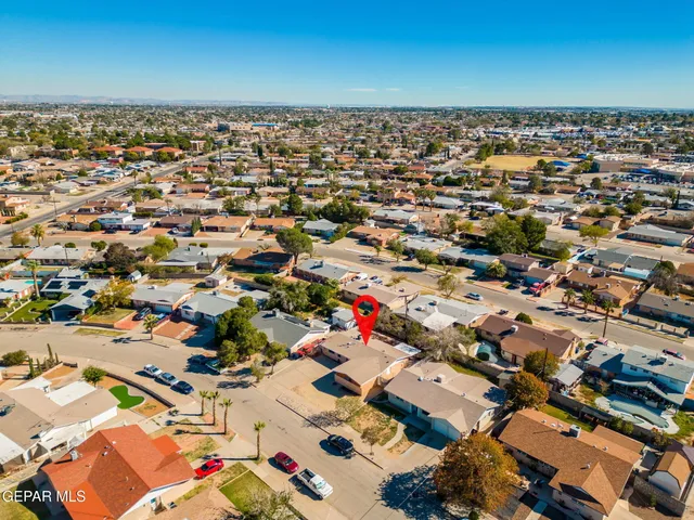 an aerial view of multiple house