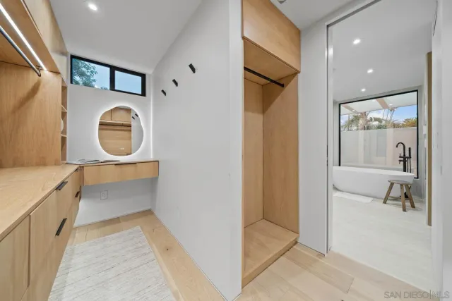 a view of roof deck with seating space