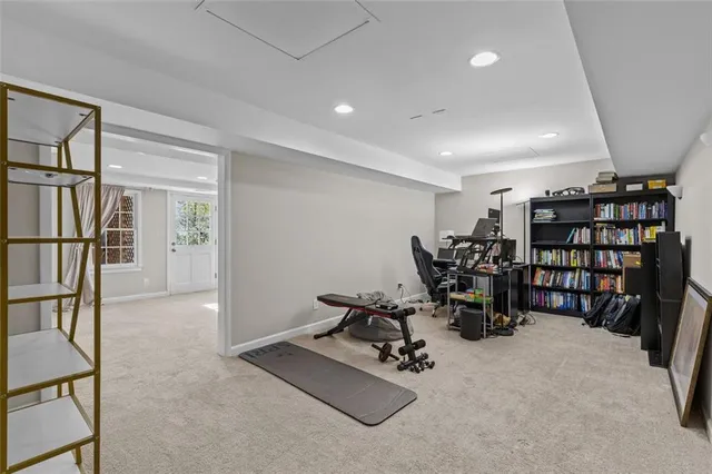 a backyard of a house with lots of green space