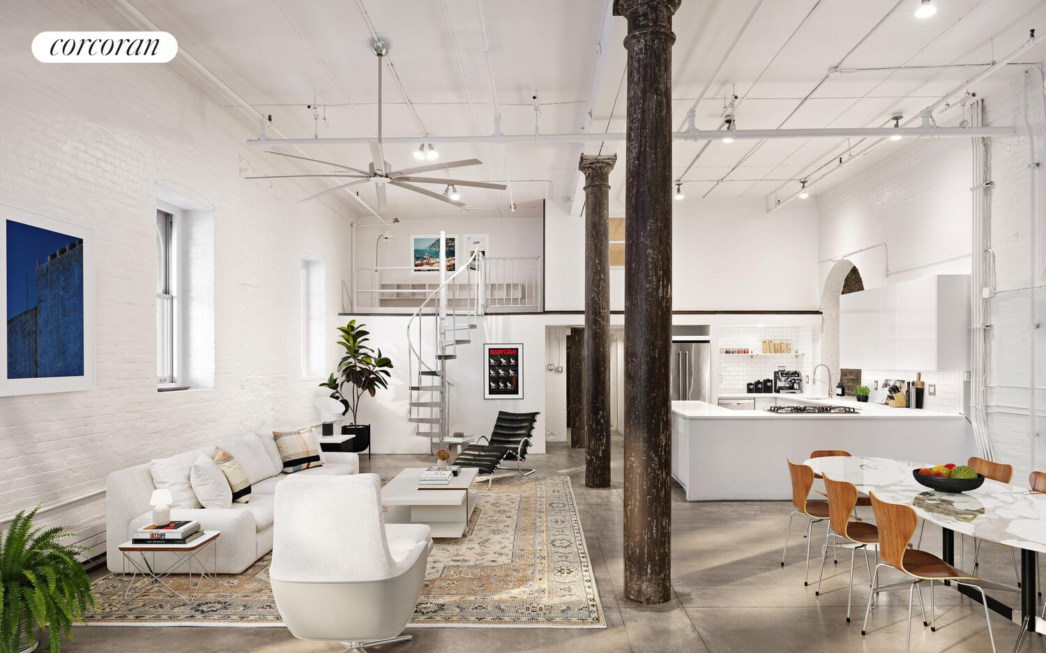 a view of a kitchen and dining room