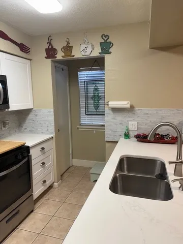 a close view of oven and stove