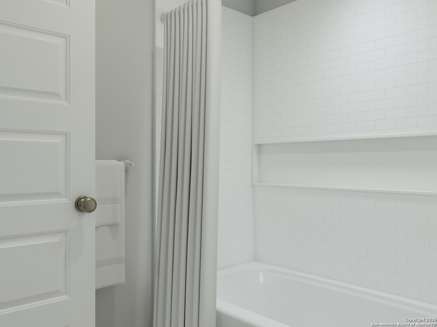 8538 Catnip Pass Elmendorf, TX 78112 - Photo 34 of 35 a close up of a bathtub curtain