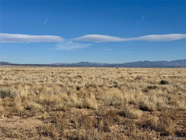 a view of a covered with large trees