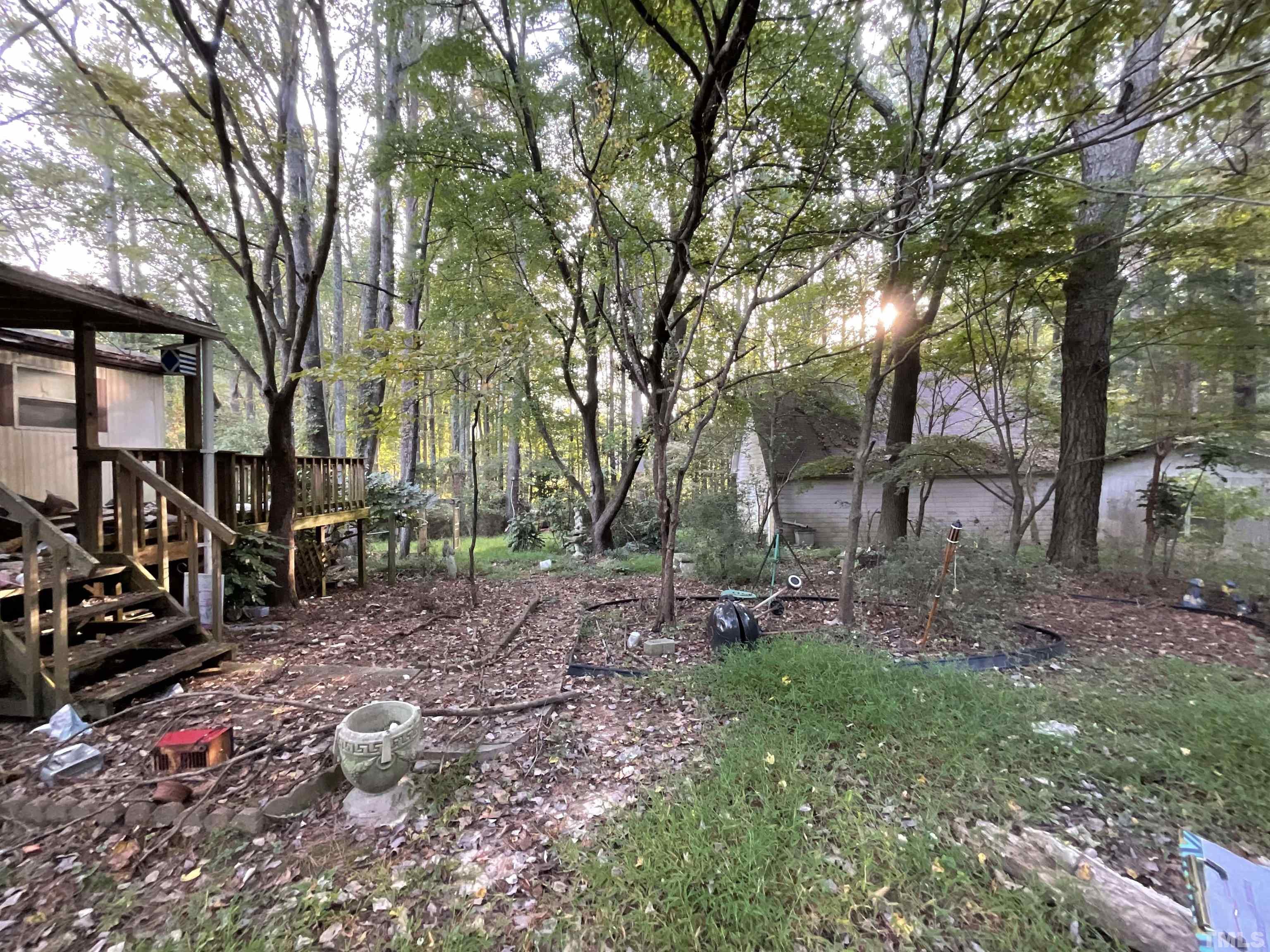 8229 Holly Springs Road Raleigh, NC 27606 - Photo 13 of 24 a view of a yard with trees