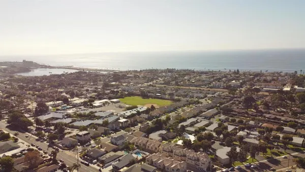 an aerial view of a city