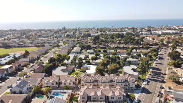an aerial view of a city
