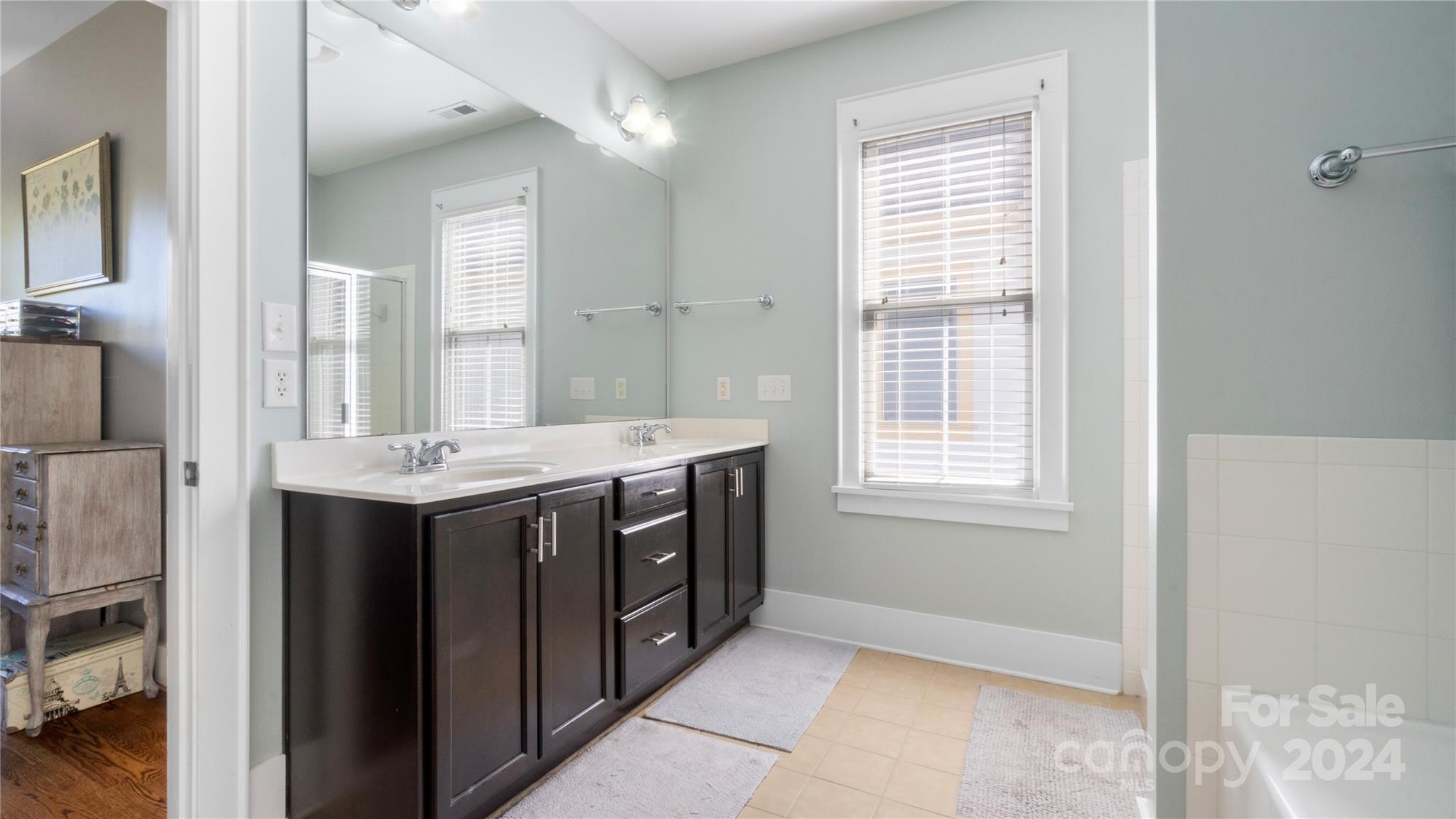 444 Hollyhock Lane Fort Mill, SC 29708 - Photo 18 of 30 a bathroom with a granite countertop sink and a mirror