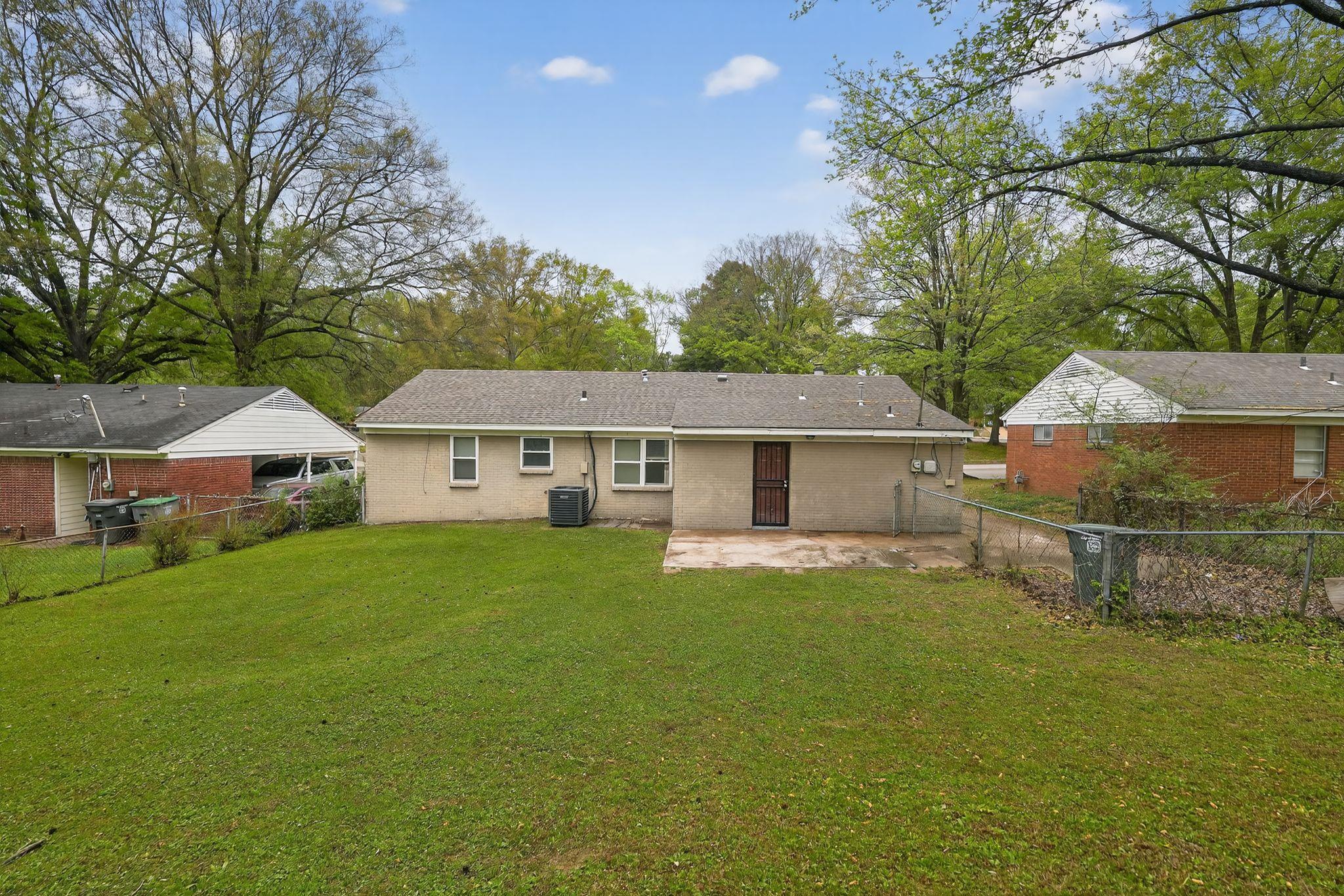 3741 Ridgemont Road Memphis, TN 38128 - Photo 12 of 32 Rear view of house featuring a patio area and a fenced backyard