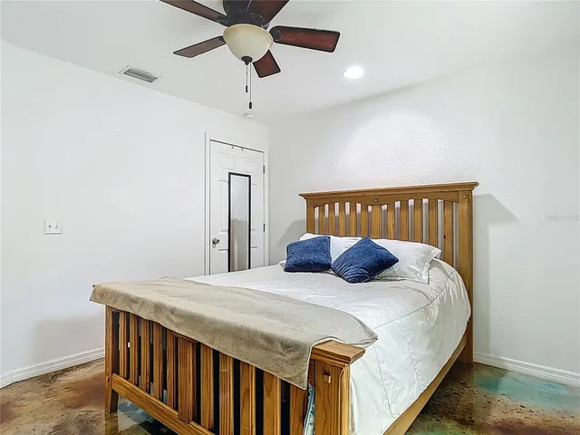 a view of a swimming pool with an outdoor space