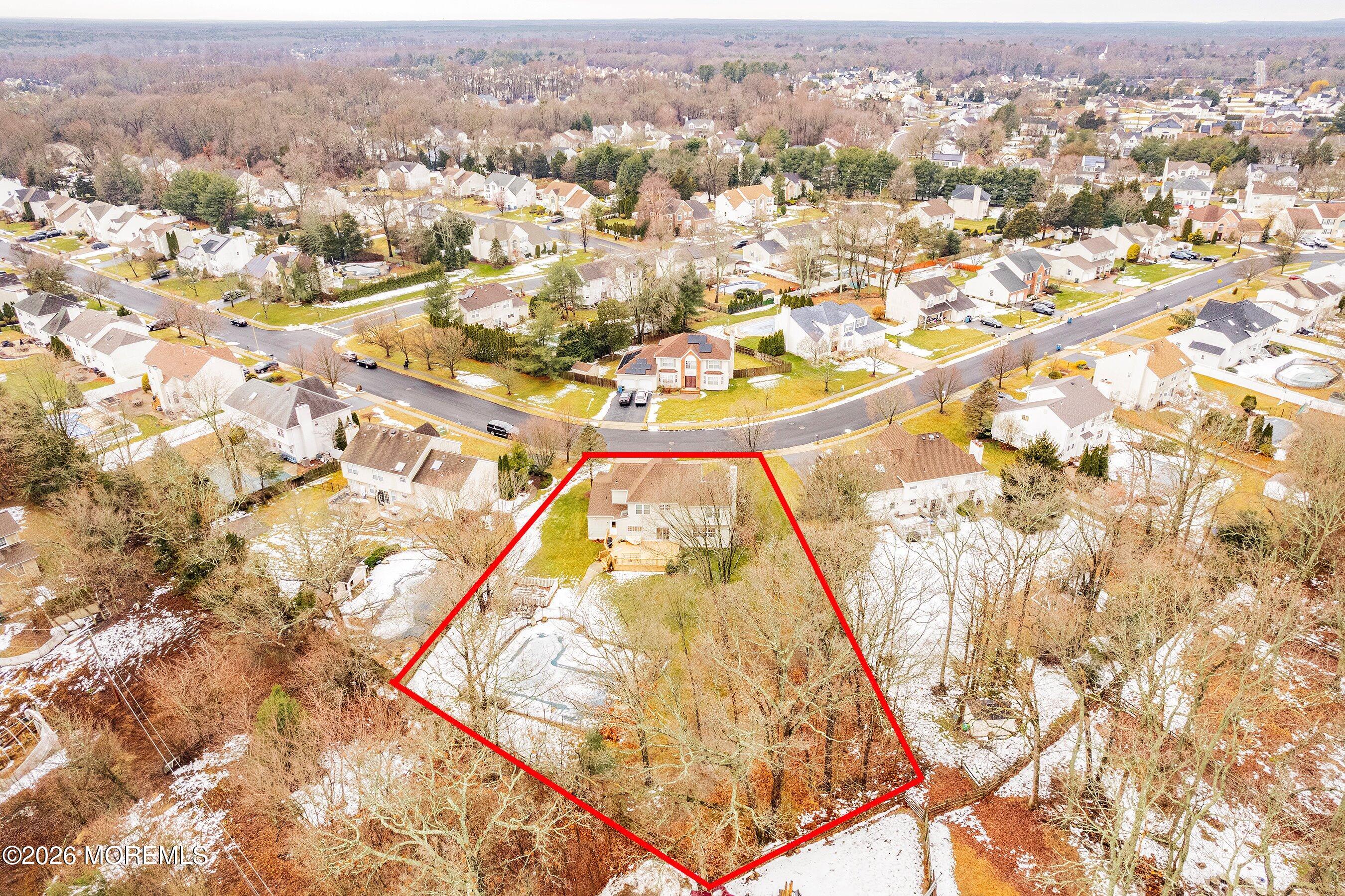 433 Meadowood Road Jackson, NJ 08527 - Photo 38 of 48 44-Back Aerial with outline