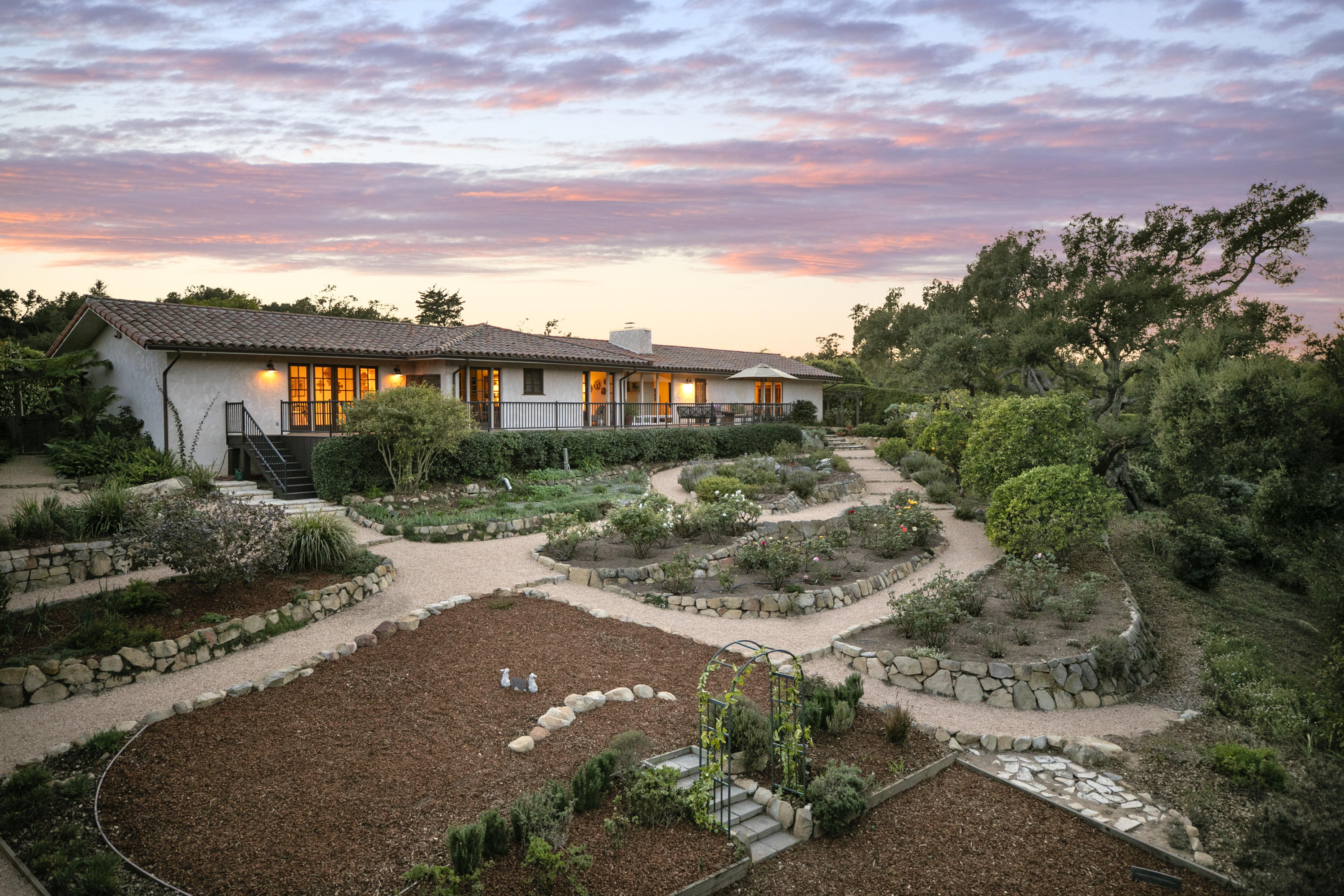 1025 Mission Ridge Road Santa Barbara, CA 93103 - Photo 9 of 10 a view of a house with a garden