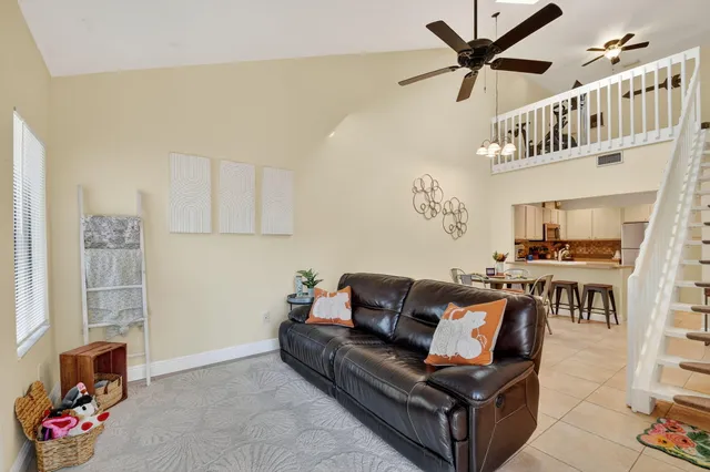 a living room with furniture