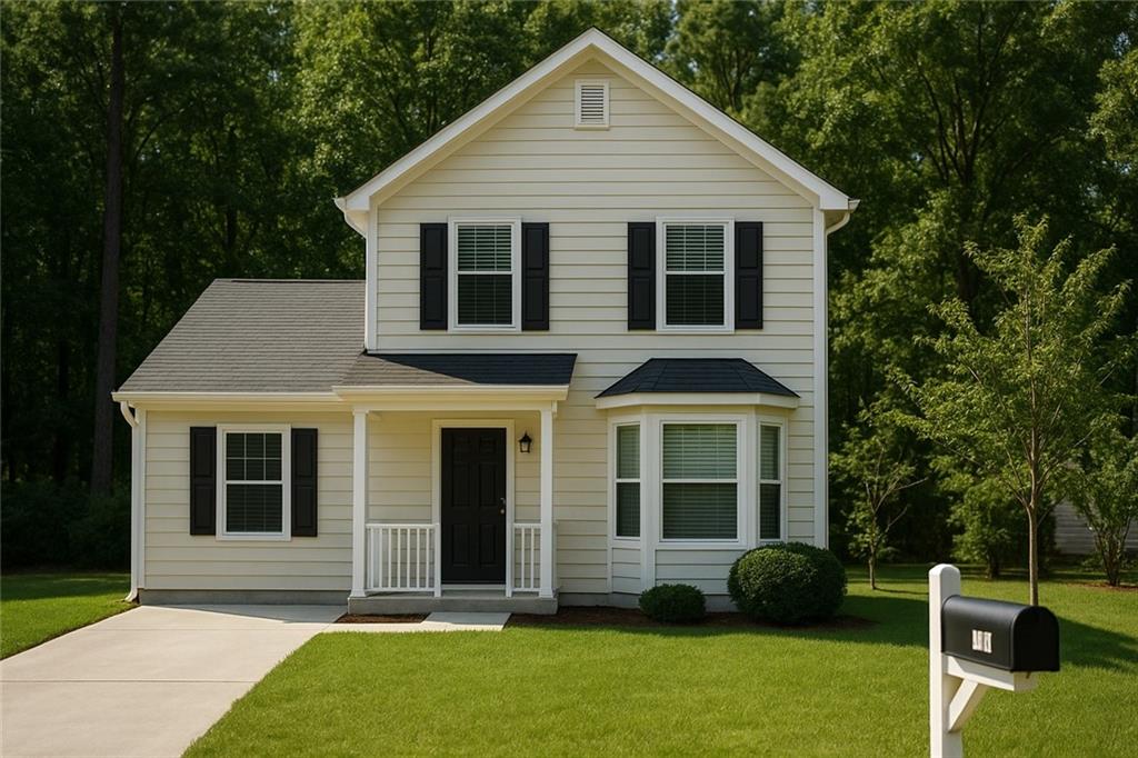 a view of a house with a yard