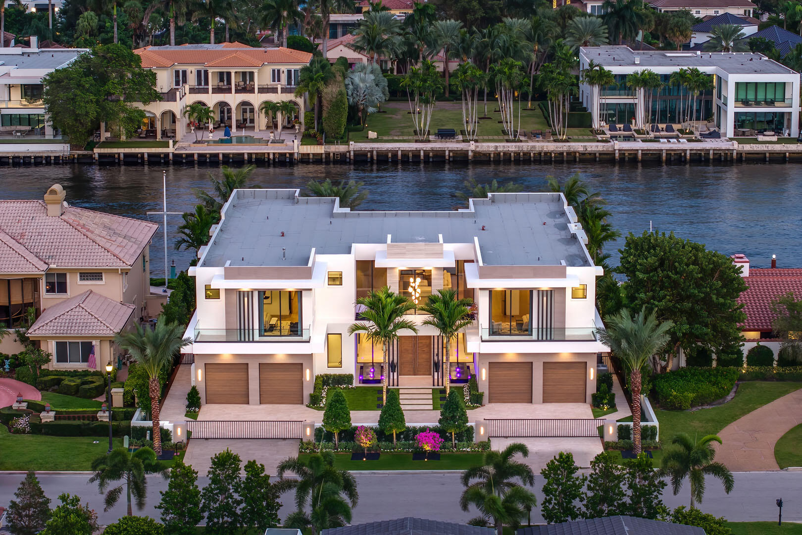 1520 Royal Palm Way Boca Raton, FL 33432 - Photo 94 of 100 1520_Royal_Palm_Way_Dusk_Drone_06