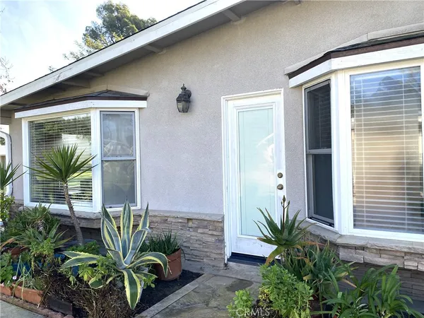 a house with a glass door