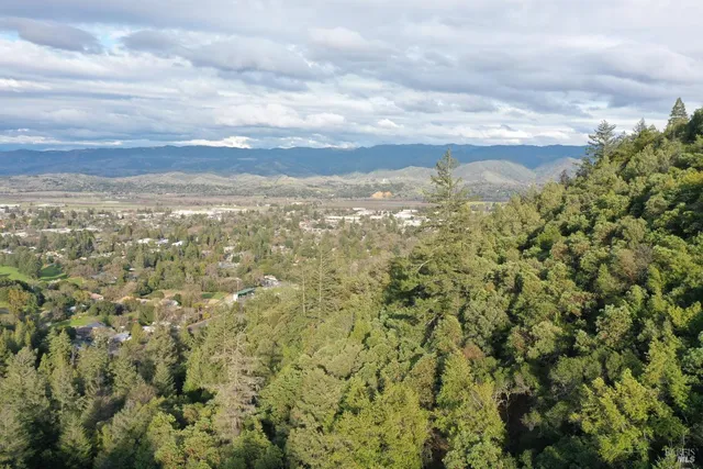 a view of a city and mountains