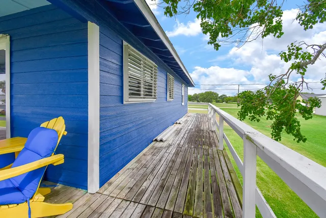 a view of deck with a potted plant