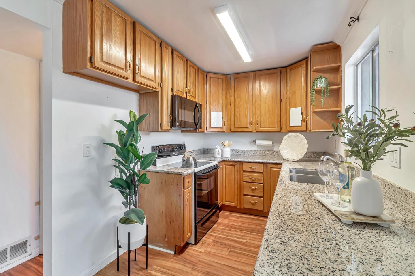 103 Muir Road Martinez, CA 94553 - Photo 10 of 33 a kitchen with a potted plant on the counter and cabinets