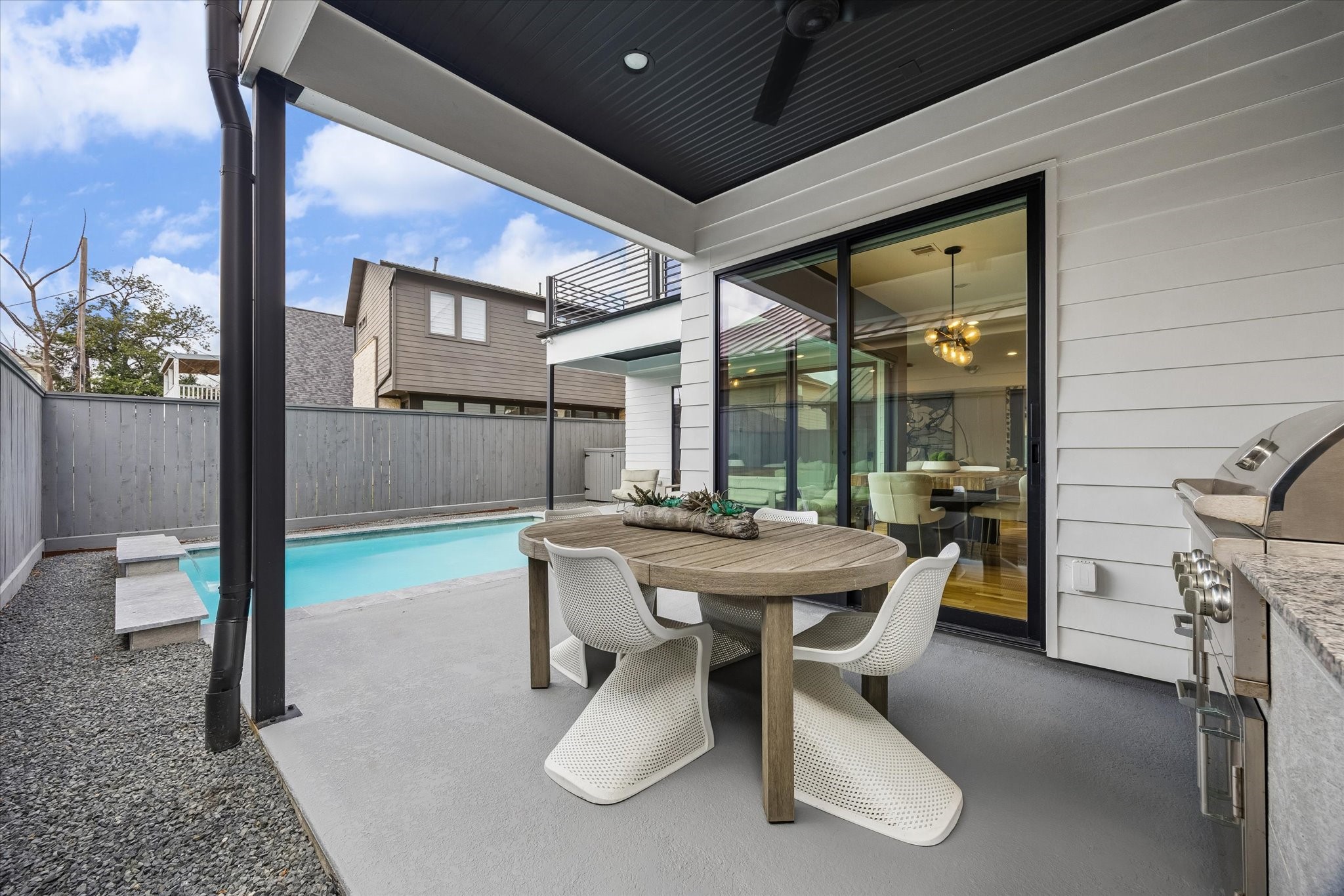 2705 Julian Street Houston, TX 77009 - Photo 43 of 50 Outdoor grill and eating area framing the pool!