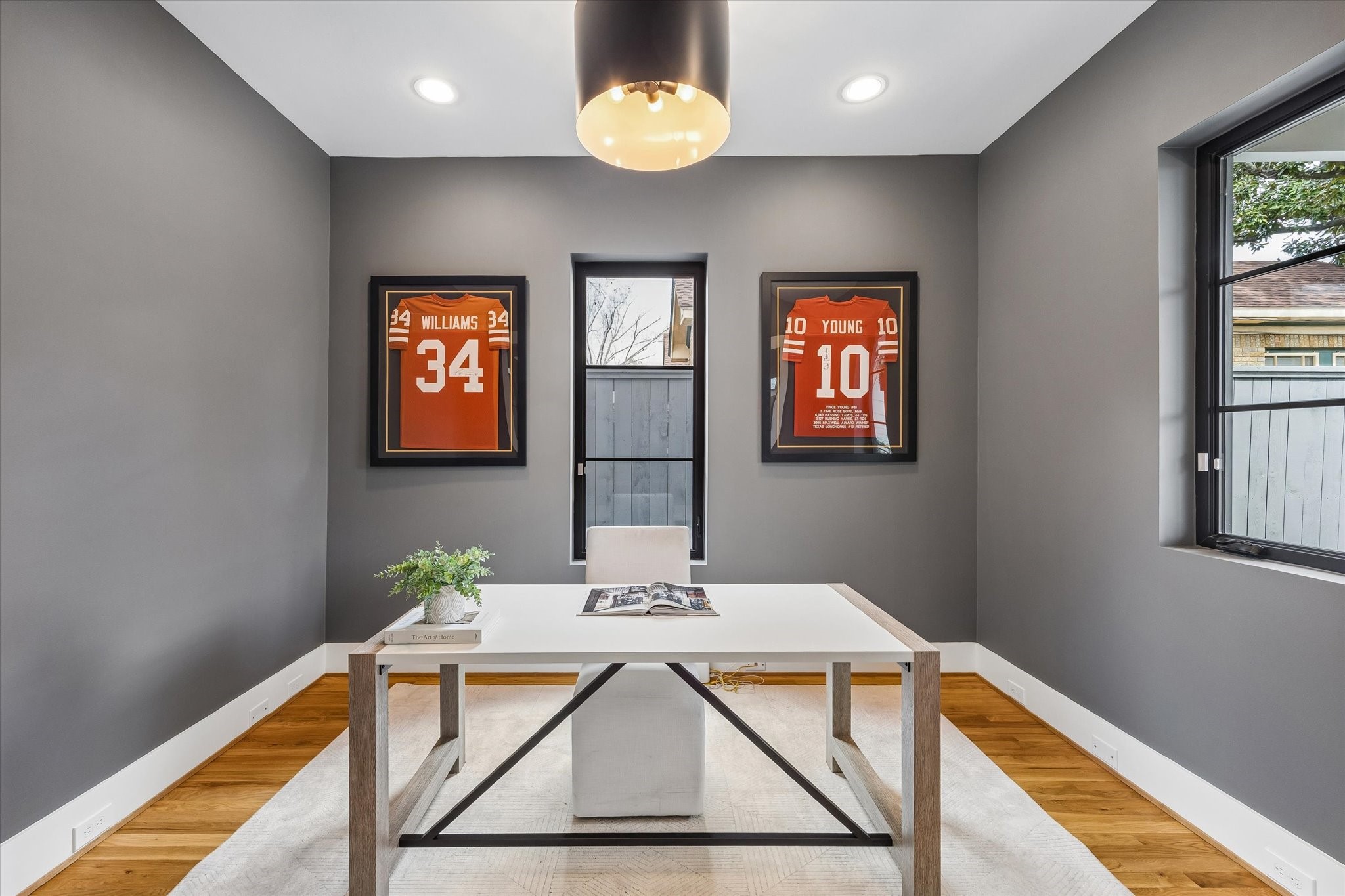 2705 Julian Street Houston, TX 77009 - Photo 6 of 50 Office right off the entry way with double doors leading in to the room and a high end light fixture.