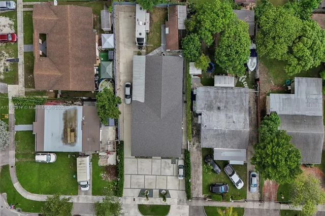 an aerial view of multiple house