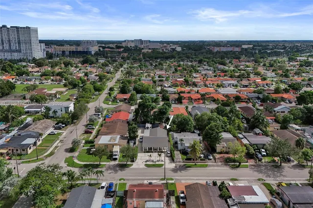 an aerial view of a city