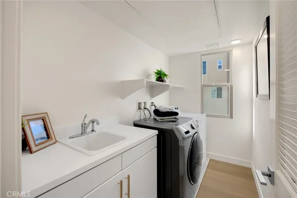 a bedroom with a bed and furniture