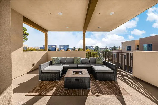 a view of a street with a garage
