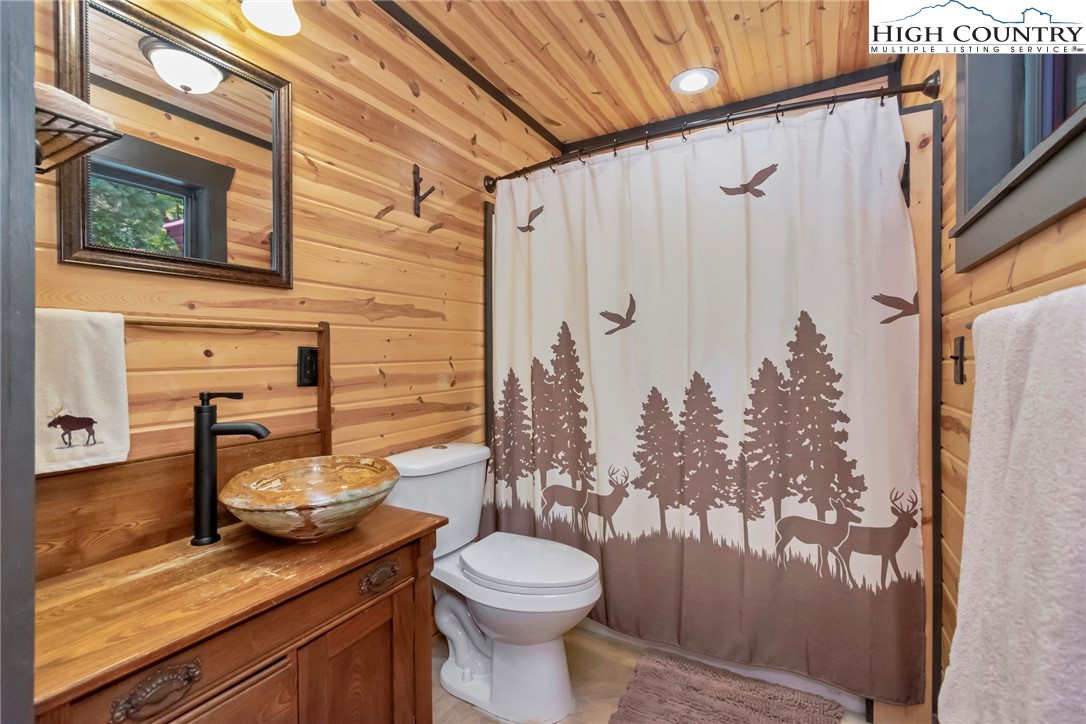 4879 Staghorn Road Purlear, NC 28665 - Photo 18 of 50 a bathroom with a sink toilet and shower