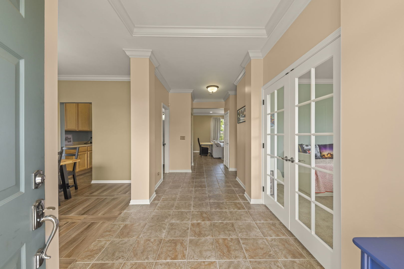 119 Reston Court Sycamore, IL 60178 - Photo 3 of 36 a view of a hallway with wooden floor and a bathroom