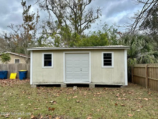 a view of house with outdoor and trees