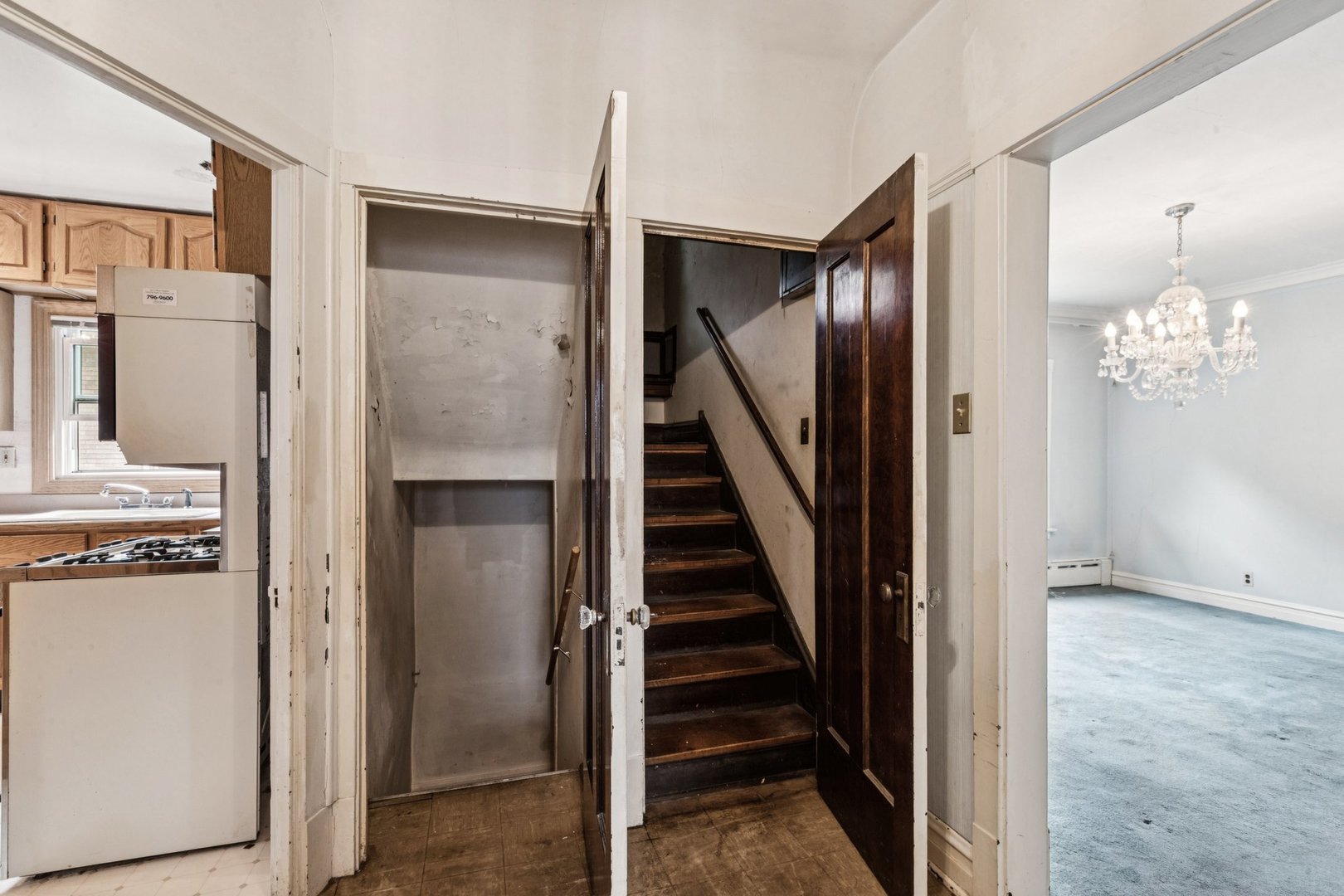 327 Keystone Avenue River Forest, IL 60305 - Photo 14 of 38 a view of a kitchen with a refrigerator cabinets and a ceiling fan