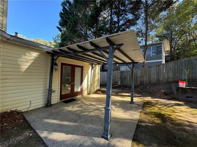 a backyard of a house