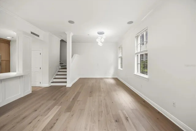 a view of a building with a tree