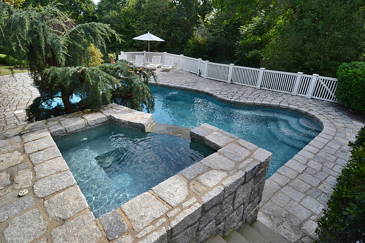 112 Brushy Ridge Road New Canaan, CT 06840 - Photo 35 of 45 a view of a backyard with sitting area