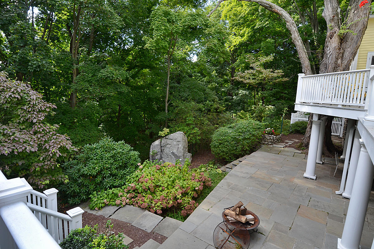 112 Brushy Ridge Road New Canaan, CT 06840 - Photo 40 of 45 a garden view with a seating space