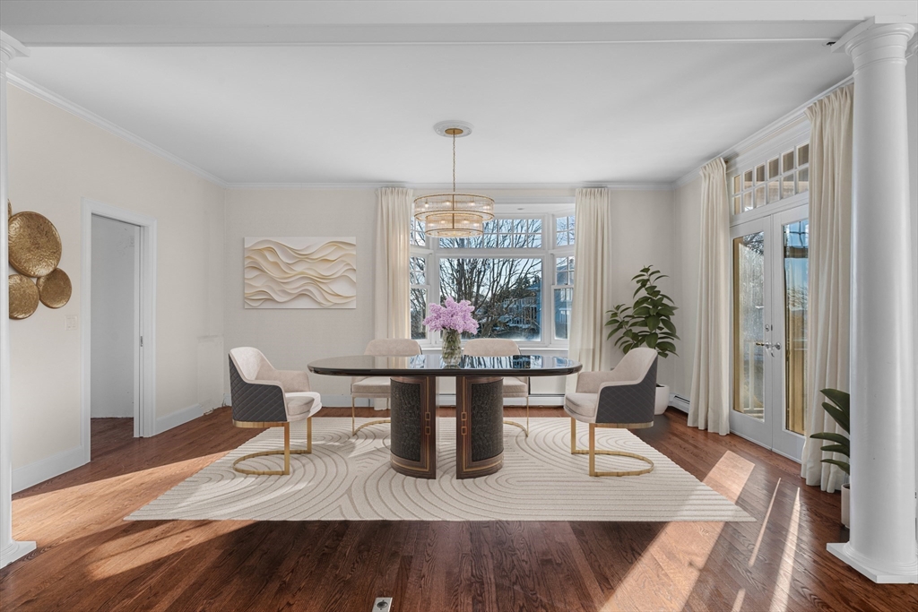 349 Ocean Avenue Marblehead, MA 01945 - Photo 7 of 23 a view of a dining room with furniture window and wooden floor