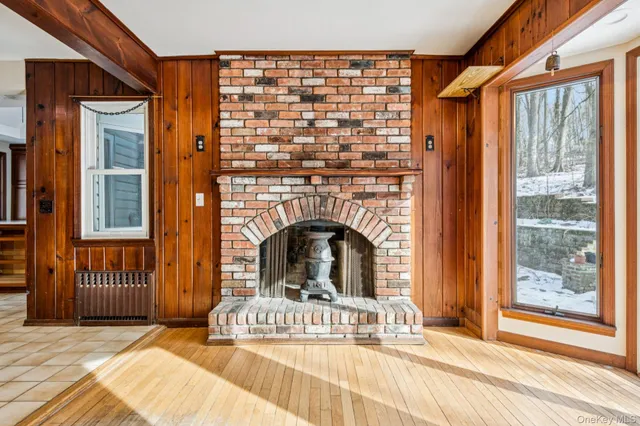wooden floor and window in a room